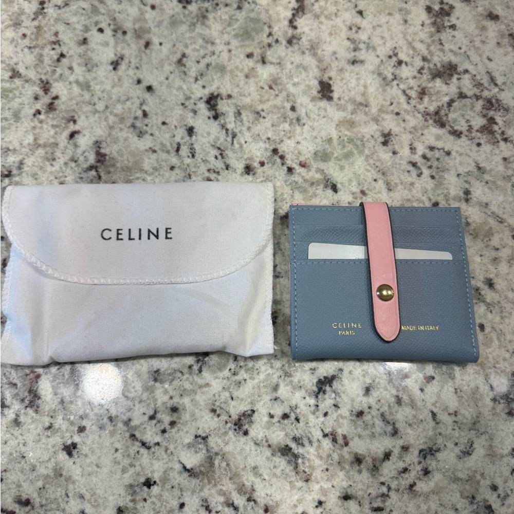 Celine Gray and Pink Card Holder